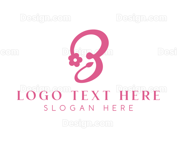 Pink Flower B Stroke Logo