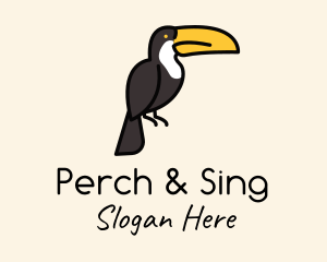 Perched Toucan Bird logo design