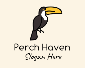 Perched Toucan Bird logo design