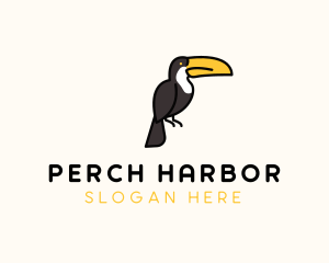 Perched Toucan Bird logo