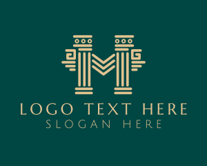 Creative Column Letter M  logo