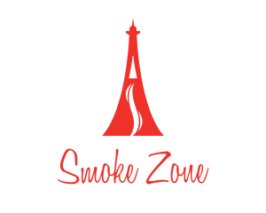 Red Eiffel Vape logo design