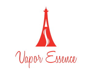 Red Eiffel Vape logo design