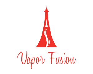 Red Eiffel Vape logo design