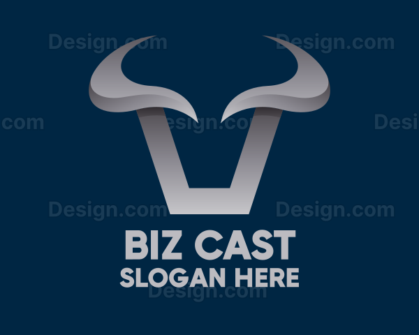 Metallic Bull Horns Logo