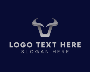 Metallic Bull Horns Logo