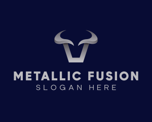 Metallic Bull Horns logo design