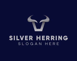 Metallic Bull Horns logo design