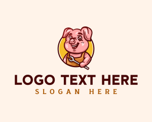 Pig Barbeque Fork Logo