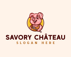 Pig Barbeque Fork logo design