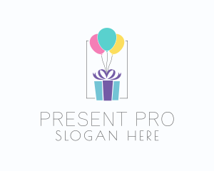 Present Gift Balloon logo