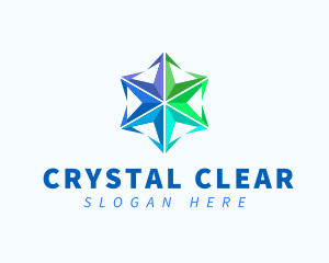 Radial Star Crystal logo design