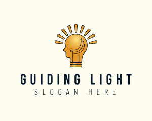 Human Head Bulb logo design