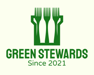 Green Fork Turret logo design