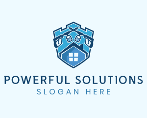 Shield Pressure Wash House logo design