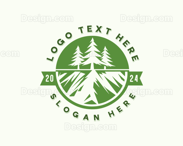 Forest Campsite Hiking Logo