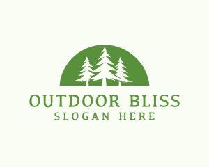 Forest Campsite Hiking logo design