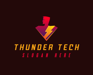 Human Electric Thunder logo design