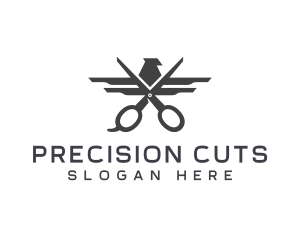 Hawk Barber Scissors logo design