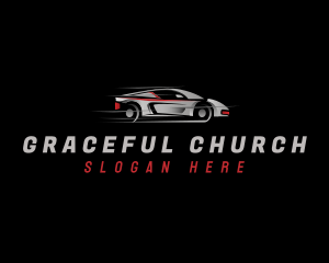 Drag Racing Sedan Vehicle logo