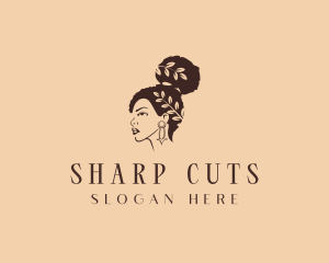 Afro Hair Woman  logo design