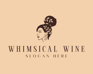 Afro Hair Woman  logo design