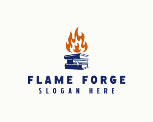 Fire Book Writer logo design