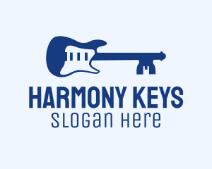 Blue Key Guitar  logo design