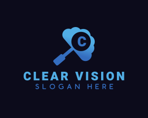 Cloud Magnifying Glass logo design