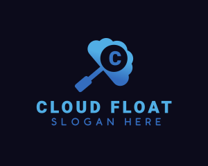 Cloud Magnifying Glass logo design