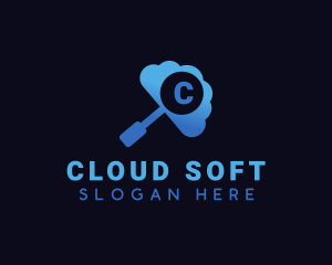 Cloud Magnifying Glass logo design