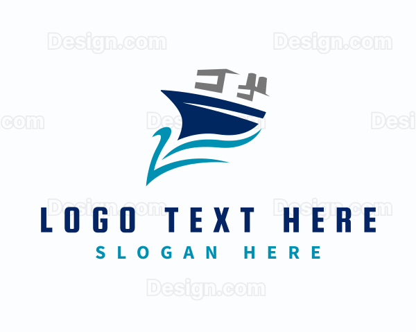 Cargo Ship Ocean Logo