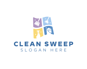 Housekeeper Sanitary Cleaning logo design