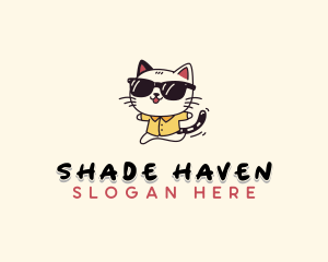 Cat Fashion Sunglasses  logo design