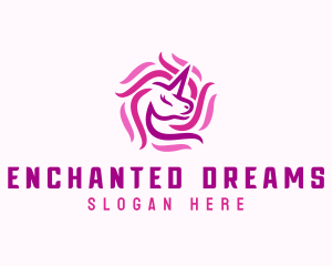 Mythical Unicorn Horse logo design