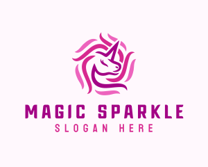 Mythical Unicorn Horse logo design