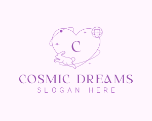 Cosmic Bunny Heart logo design