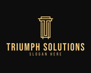 Modern Column Pillar Letter T logo design