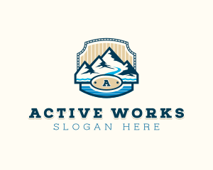 Mountain Hiking Adventure logo design