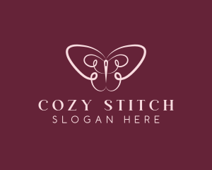 Butterfly Needle Alteration logo design