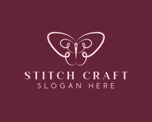 Butterfly Needle Alteration logo design