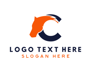 Modern Horse Letter C Logo