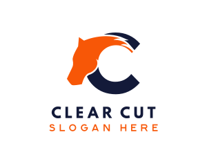 Modern Horse Letter C logo design