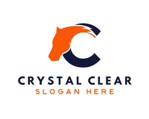 Modern Horse Letter C logo design