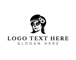 Woman Mexican Skull Logo