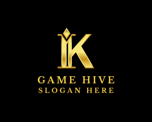 Golden Diamond Letter K Logo