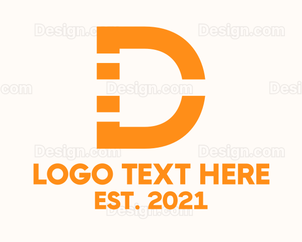 Letter D Electric Plug Logo