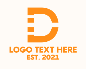 Letter D Electric Plug logo