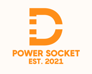Letter D Electric Plug logo