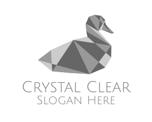 Grey Crystal Duck logo design